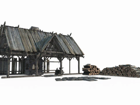 中世建築の鍛冶屋 3Dモデル