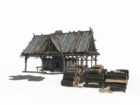 Medieval architecture blacksmith shop 3D Model