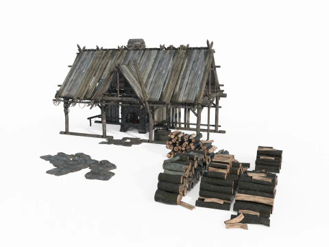 Medieval architecture blacksmith shop 3D Model