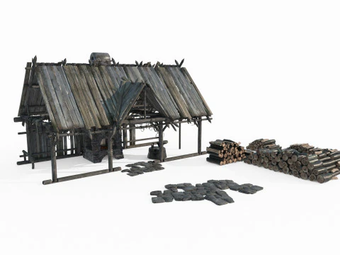 Medieval architecture blacksmith shop 3D Model
