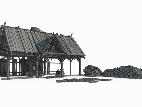 Medieval architecture blacksmith shop Modelo 3D