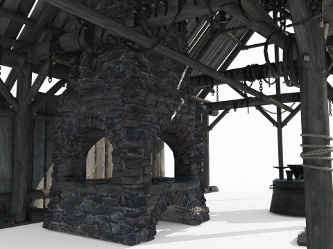 Medieval architecture blacksmith shop Modelo 3D