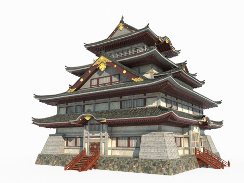 The magnificent palaces of ancient Asian architecture 3D 모델
