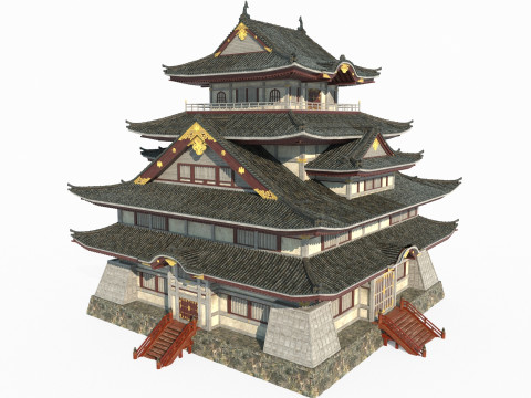 The magnificent palaces of ancient Asian architecture 3D 모델
