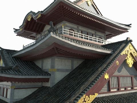 The magnificent palaces of ancient Asian architecture 3D 모델