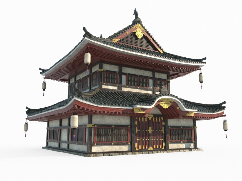 The magnificent wing rooms of ancient Asian architecture 3D Модель
