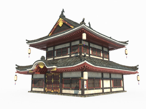 The magnificent wing rooms of ancient Asian architecture 3D 모델