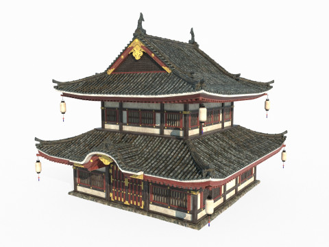 The magnificent wing rooms of ancient Asian architecture 3D 모델