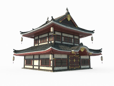 The magnificent wing rooms of ancient Asian architecture 3D 모델