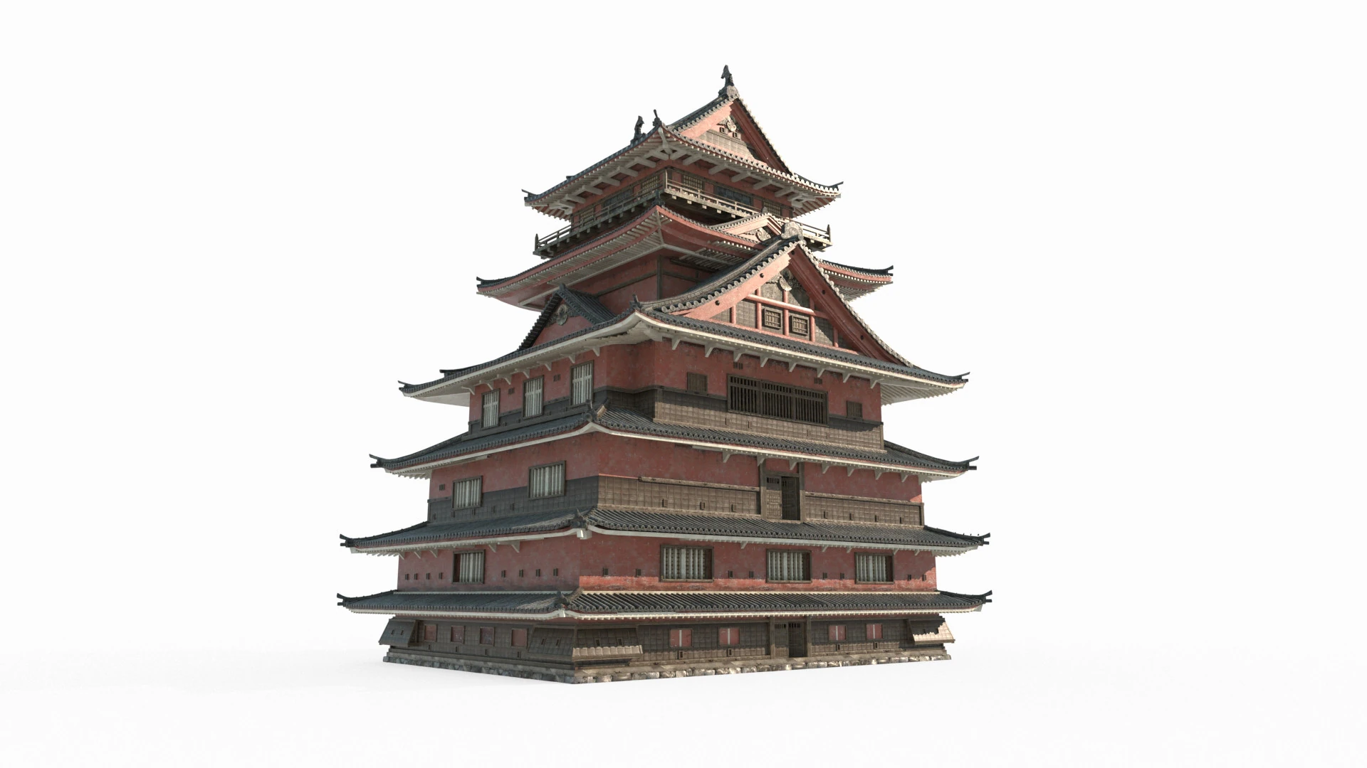 Ancient Asian Architectural Marvels Grand Palace Complexes 3D Model .c4d .max .obj .3ds .fbx .stl .blend
