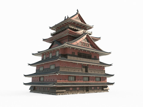 Ancient Asian Architectural Marvels Grand Palace Complexes 3D Model
