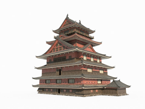 Complessi del Grand Palace delle antiche meraviglie architettoniche asiatiche Modello 3D