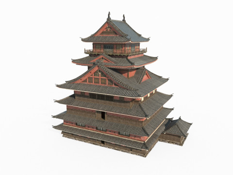 Complessi del Grand Palace delle antiche meraviglie architettoniche asiatiche Modello 3D