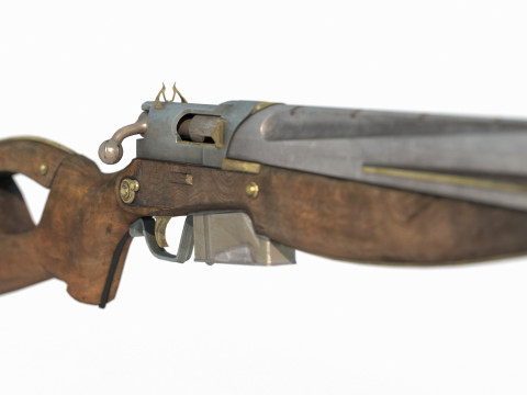 ファンタジー武器マジックライフル 3Dモデル