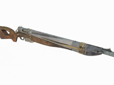 ファンタジー武器マジックライフル 3Dモデル