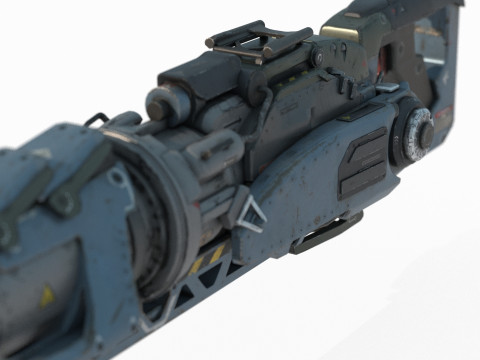 भविष्य की विज्ञान-फाई हथियार ऊर्जा तोप 3D मॉडल