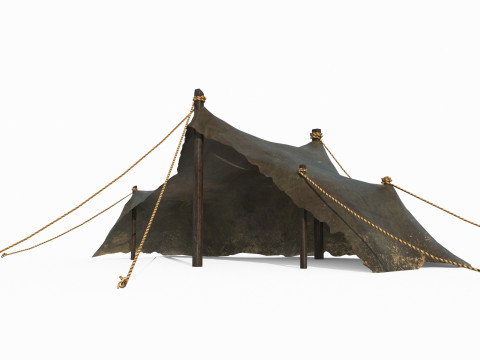 Tente extérieure simple et ancienne Modèle 3D