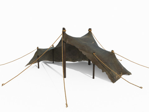 Tente extérieure simple et ancienne Modèle 3D