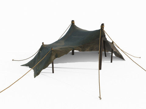 Tente extérieure simple et ancienne Modèle 3D