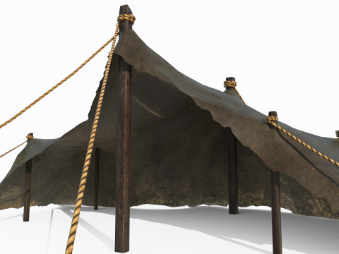 Tente extérieure simple et ancienne Modèle 3D