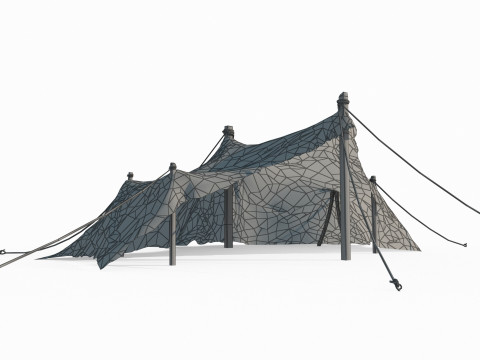 Tente extérieure simple et ancienne Modèle 3D