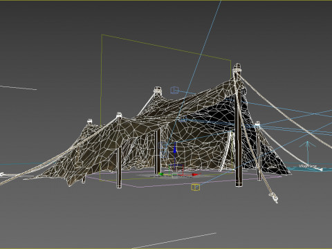 Tente extérieure simple et ancienne Modèle 3D