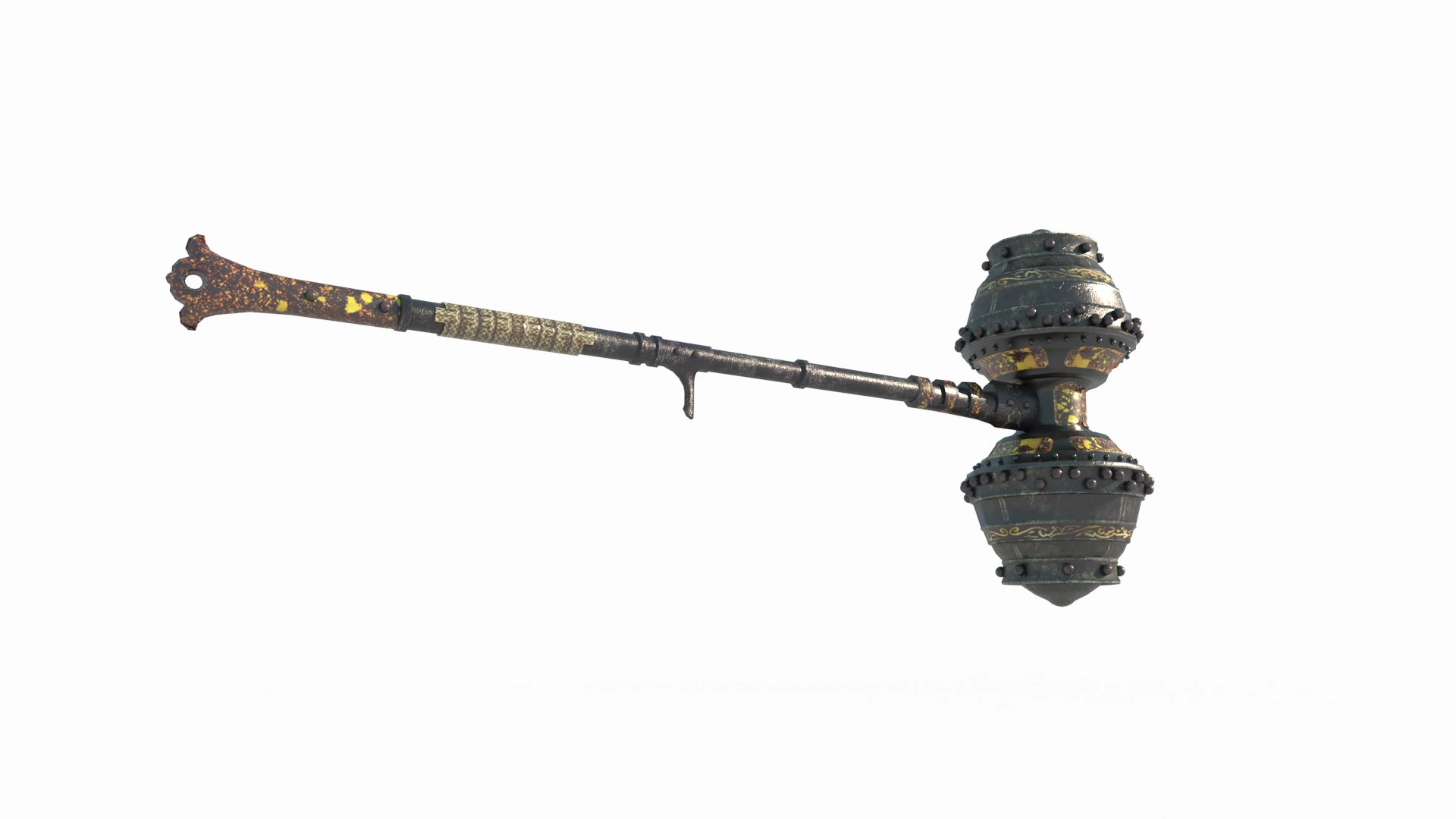 Ancient Mythical Cold Weapon Hammer 3D Model .c4d .max .obj .3ds .fbx .stl .blend 