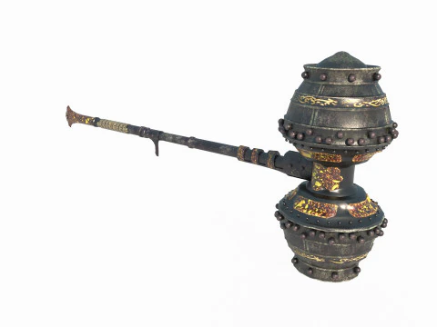 Ancient Mythical Cold Weapon Hammer 3D Model