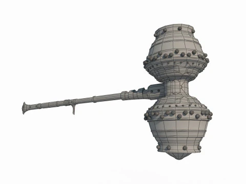 Ancient Mythical Cold Weapon Hammer 3D Model