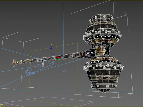 Ancient Mythical Cold Weapon Hammer 3D Model