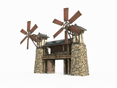 Ворота древней азиатской архитектуры 3D Модель