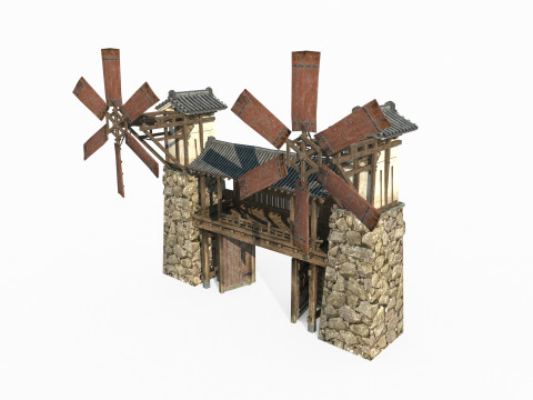 Ворота древней азиатской архитектуры 3D Модель