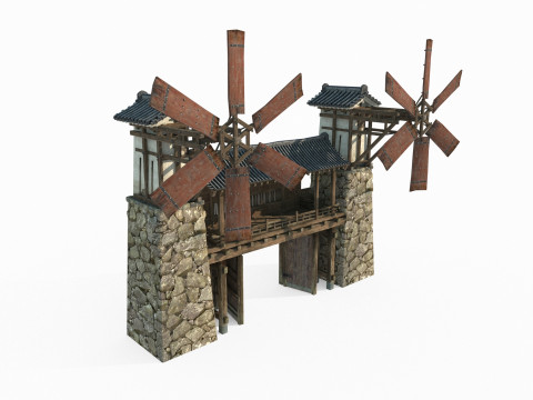 Ворота древней азиатской архитектуры 3D Модель