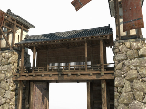 Ворота древней азиатской архитектуры 3D Модель