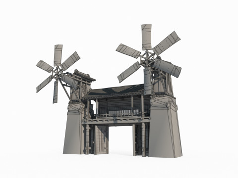 Ворота древней азиатской архитектуры 3D Модель