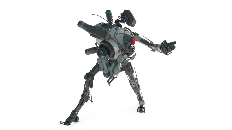 Future Sci-Fi Agile Combat Robot 3D Model .c4d .max .obj .3ds .fbx .stl .blend 