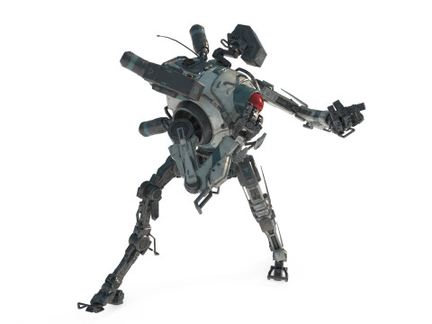 Futuro robô de combate ágil de ficção científica Modelo 3D