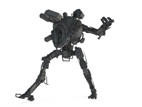 Future Sci-Fi Agile Combat Robot 3D Model