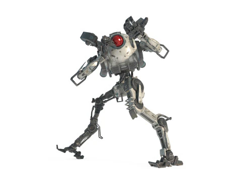 Futuro robot da combattimento agile di fantascienza Modello 3D