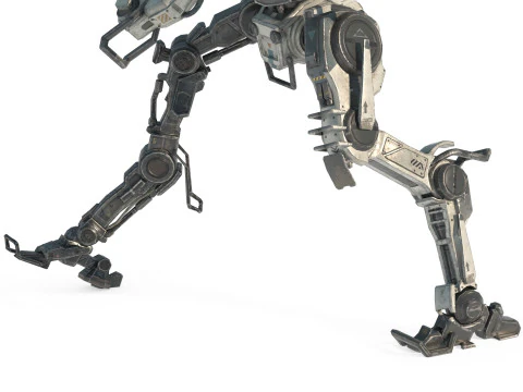 Futuro robot da combattimento agile di fantascienza Modello 3D