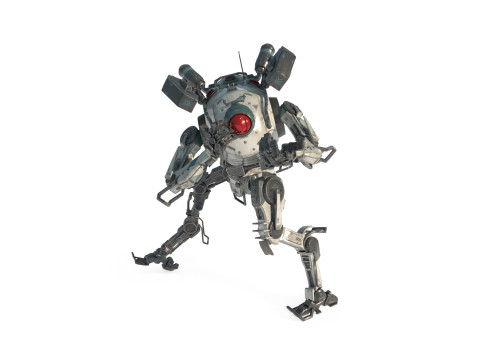Future Sci-Fi Agile Combat Robot 3D Model