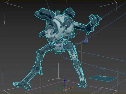 Futuro robot da combattimento agile di fantascienza Modello 3D