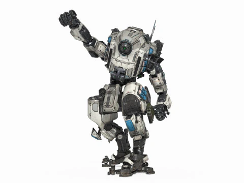 Robot tempur bertenaga fiksi ilmiah masa depan Model 3D