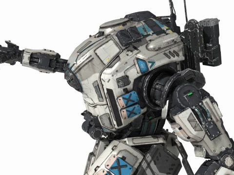 Robot tempur bertenaga fiksi ilmiah masa depan Model 3D