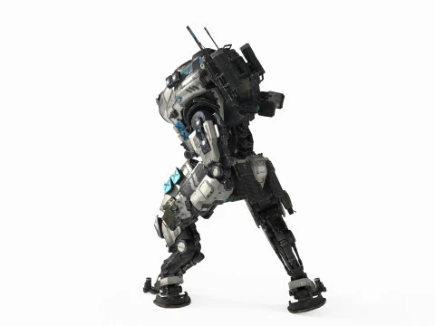 Robot tempur bertenaga fiksi ilmiah masa depan Model 3D