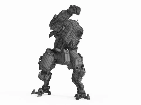 Robot tempur bertenaga fiksi ilmiah masa depan Model 3D