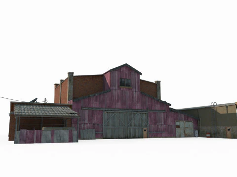 Modern Architecture South American Warehouse Gas Station 3D Model