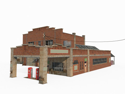 现代建筑南美仓库加油站 3D 模型