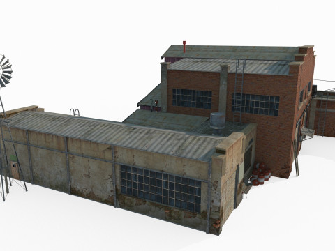 现代建筑南美仓库加油站 3D 模型