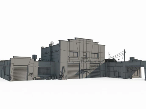 Modern Architecture South American Warehouse Gas Station 3D Model